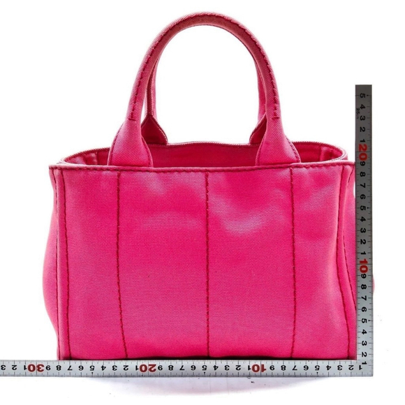 Prada Pink Canapa Small Tote Bag - Picture 2 of 8